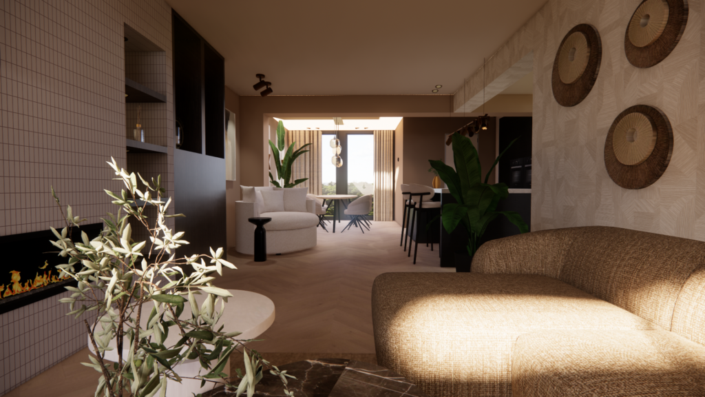 Woonkamer ontwerp Leunen
